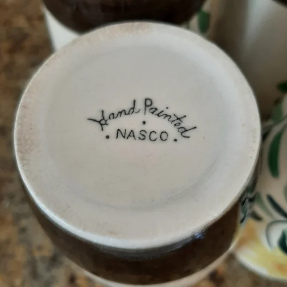 VTG NASCO HAND PAINTED CERAMIC TUMBLERS - Picture 6 of 10